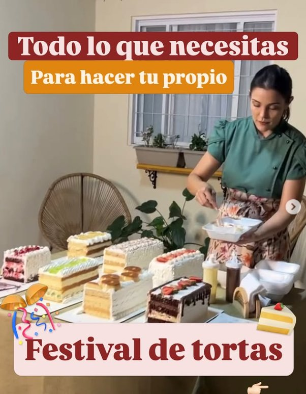 Sú Limiro montando un festival de tortas